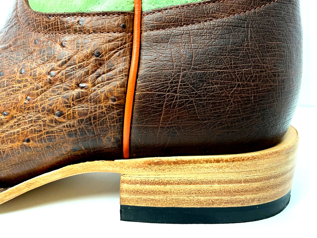 Top Hand HP8046 Men's Antique Saddle Smooth Ostrich Cowboy Boots  Kiwi Shaft, DB Toe