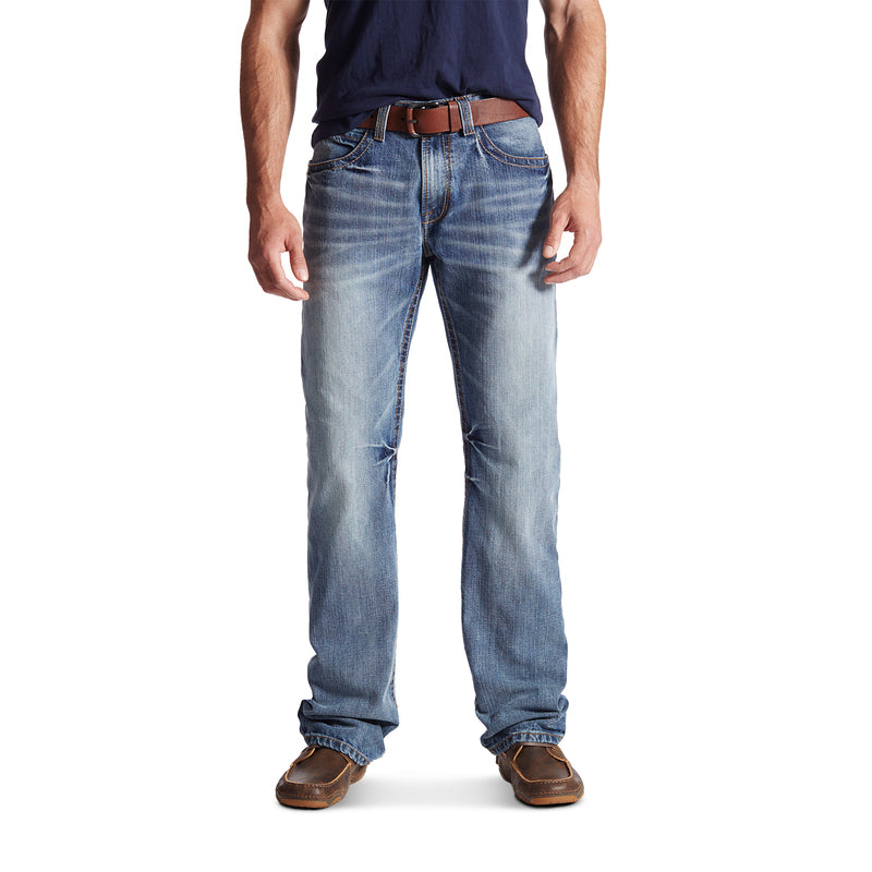 Ariat 10017511 Men's M4 Coltrane Low Rise Bootcut Jeans, Light Wash, Relaxed Fit, 100% Cotton