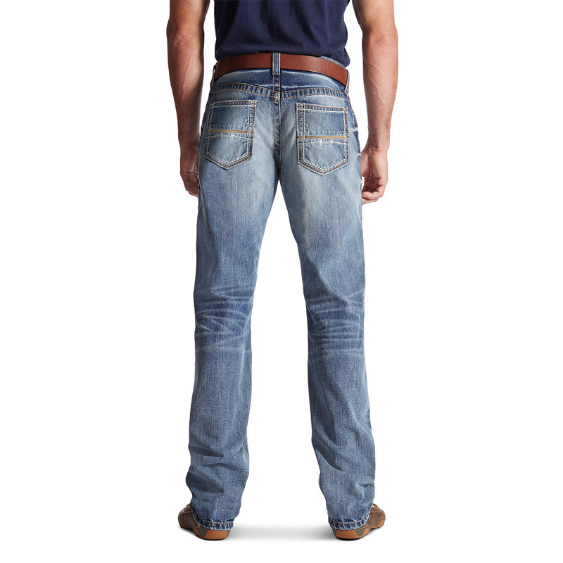 Ariat 10017511 Men's M4 Coltrane Low Rise Bootcut Jeans, Light Wash, Relaxed Fit, 100% Cotton