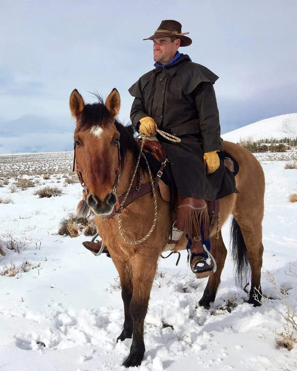 Outback Trading Co. 2042 Men's Brown Low Rider Duster  Oilskin Waterproof Full-Length Riding Coat