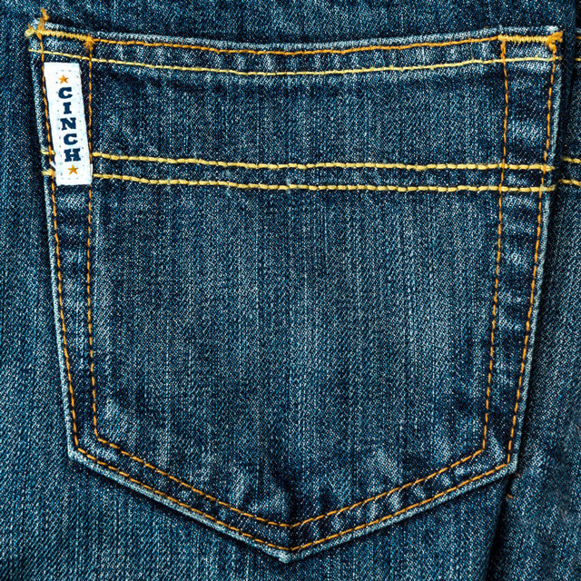 Cinch MB92834013 Men's White Label Relaxed Fit Jeans  Medium Stonewash, Mid Rise, Straight Leg
