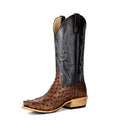Top Hand HP9505 Men's Kango Tobac Full Quill Ostrich Western Boots  Black Shaft, TK Toe