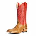 Top Hand Men's HP9506 Antique Saddle Full Quill Ostrich Cowboy Boots  Red Sensation, TK Toe