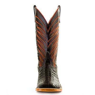 Anderson Bean S3005 Women's Black Caiman Alligator Belly Cowboy Boots - Wide Square Toe