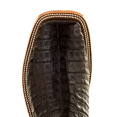 Anderson Bean S3005 Women's Black Caiman Alligator Belly Cowboy Boots - Wide Square Toe
