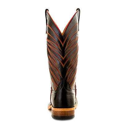 Anderson Bean S3005 Mens Cowboy Boots  Black Caiman Crocodile Belly, Handmade, Wide Square Toe