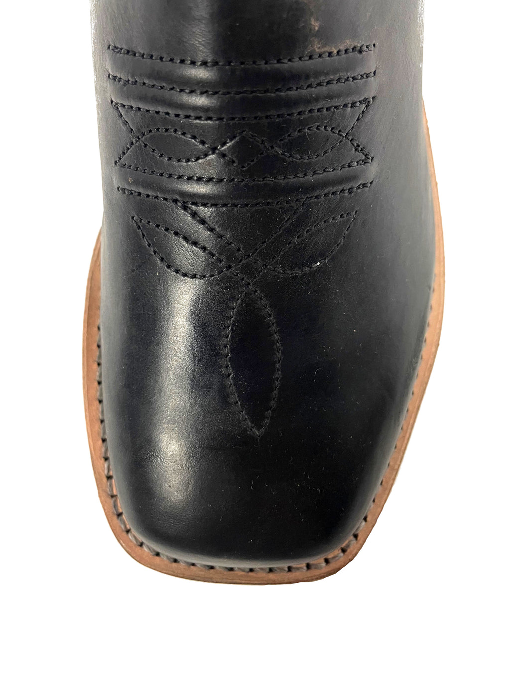 Old West BSC1810 Kids' Leather Cowboy Boots  Brown Calf, Square Toe, Goodyear Welt, Rubber Sole