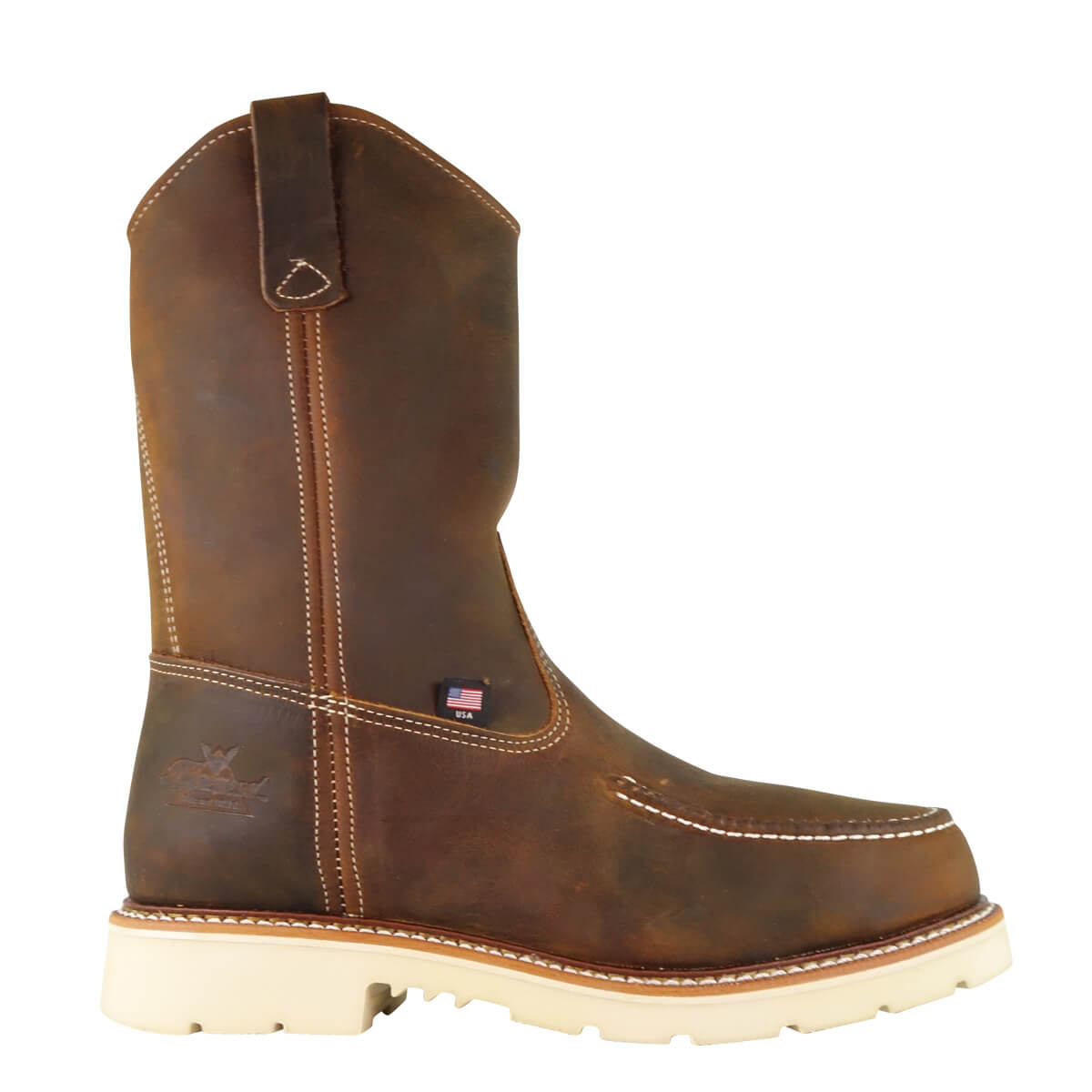 Thorogood 804-3311 Men's 11-inch Steel Toe Wellington Work Boots  Slip-Resistant, Pull-On Style