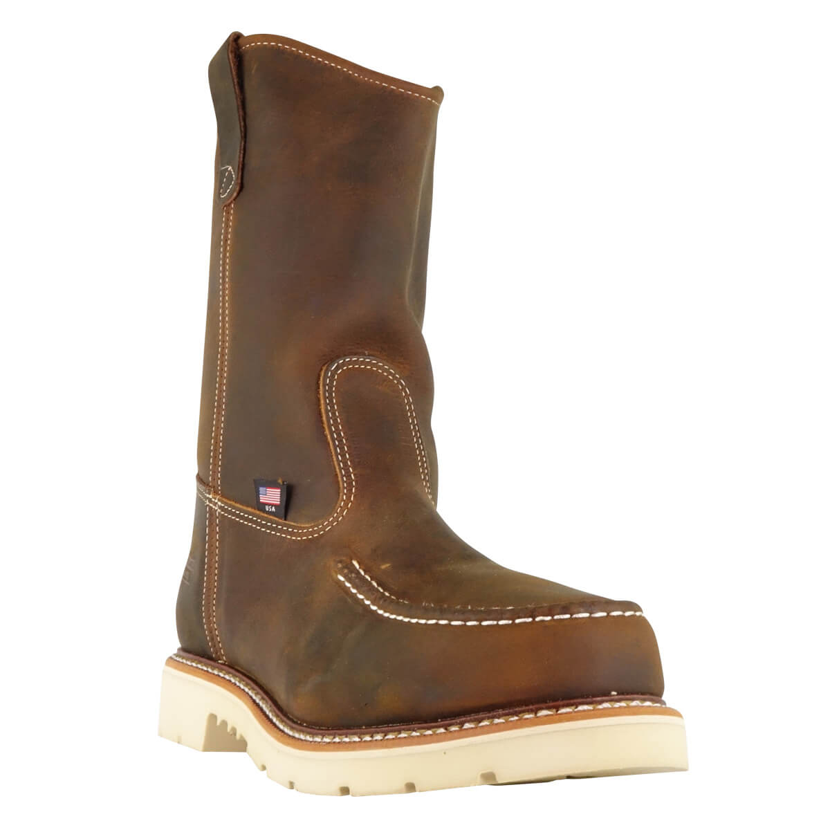 Thorogood 804-3311 Men's 11-inch Steel Toe Wellington Work Boots  Slip-Resistant, Pull-On Style