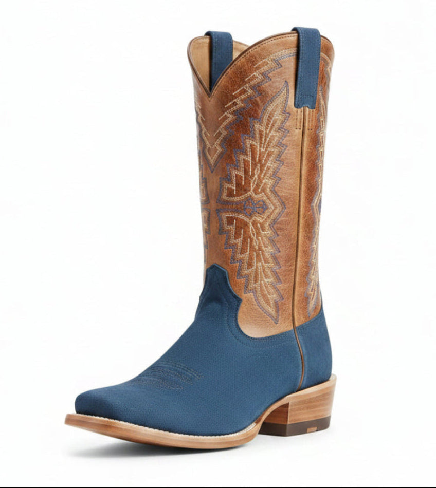 Ariat 10044550 Men's Futurity Showman Western Boots, Stone Blue Roughout, Cutter Toe, ATS
