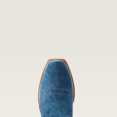 Ariat 10044550 Men's Futurity Showman Western Boots, Stone Blue Roughout, Cutter Toe, ATS