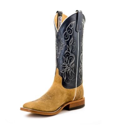 Anderson Bean S1107 Women's Distressed American Bison Cowboy Boots, Regal Top, Leather Sole