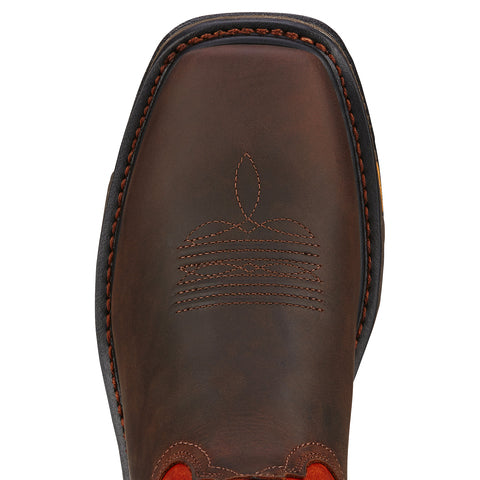 Ariat 10005888 Men's WorkHog Work Boots, Dark Earth, Soft Toe, Full-Grain Leather, Slip-Resistant