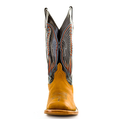 Anderson Bean S3007 Men's Cowboy Boots, Rust Burnished Crazy Horse, Essex Blue Top, Hybrid Sole