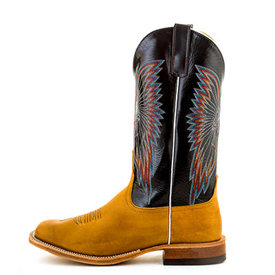 Anderson Bean S3007 Men's Cowboy Boots, Rust Burnished Crazy Horse, Essex Blue Top, Hybrid Sole