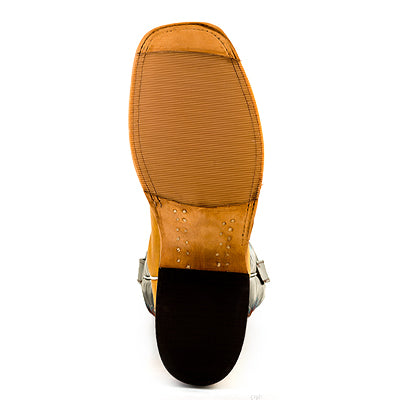 Anderson Bean S3007 Men's Cowboy Boots, Rust Burnished Crazy Horse, Essex Blue Top, Hybrid Sole