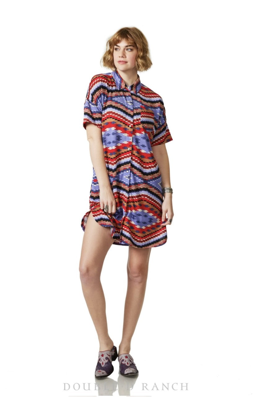 Double D Ranch D1364 Sierra Bonita Dress  Serape Print Shirt Dress from Billy The Kid Collection