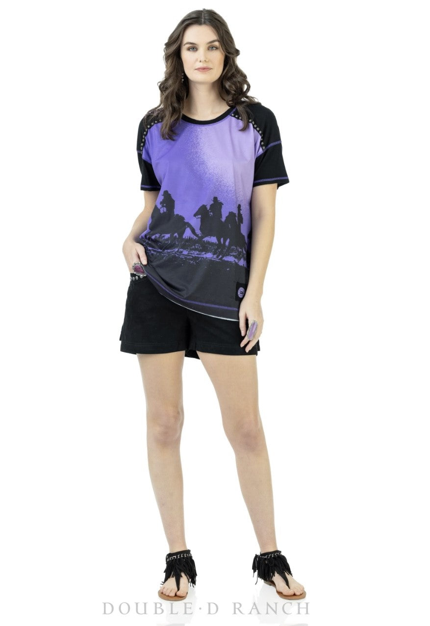 Double D Ranch T3732 Women's Western Regulators Top  Lavender Bamboo Rayon Blend