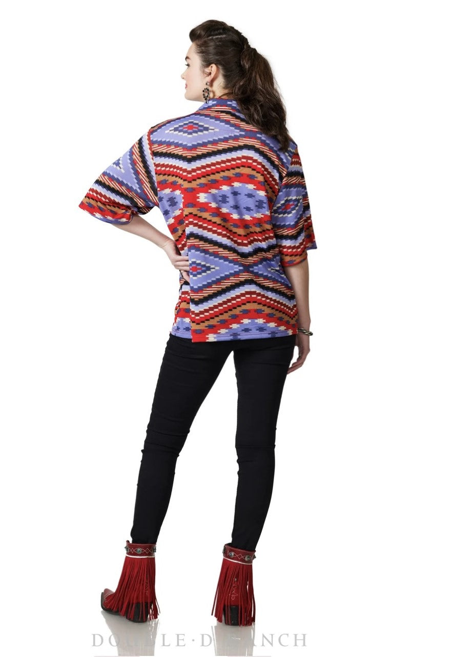 Double D Ranch T3748 Women's Western Sierra Bonita Top  Serape Print V-Neck from Billy Collection