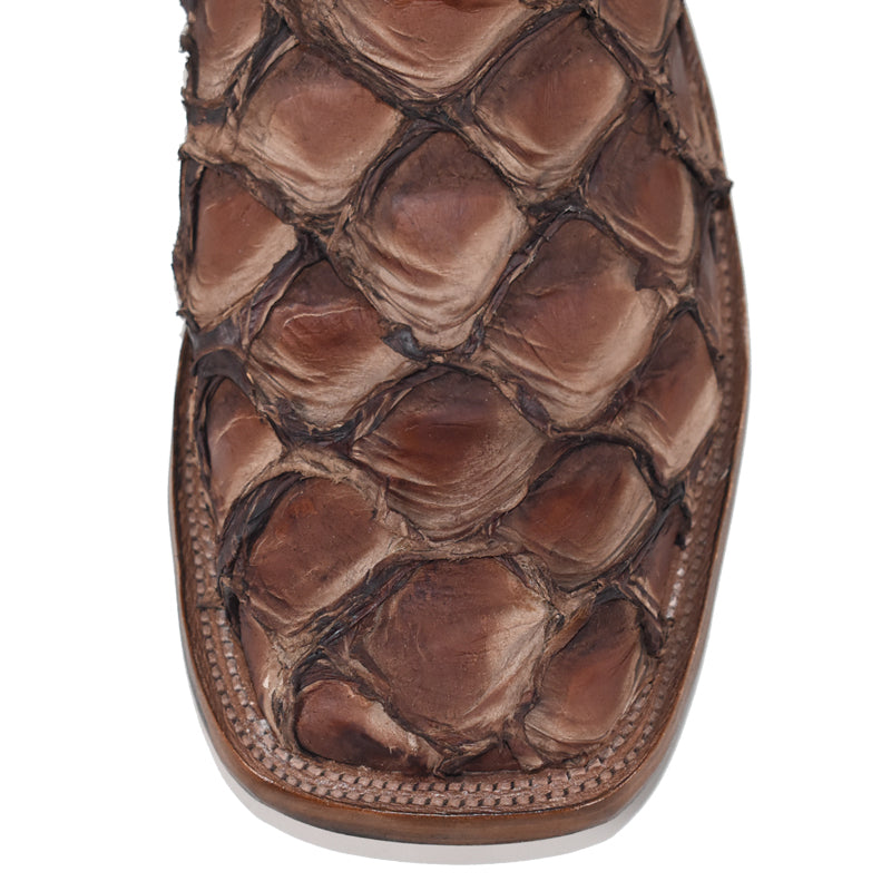 Anderson Bean 7947L Men's Cowboy Boots, Chocolate Big Bass, Wide Square Toe, Leather Sole & Heel