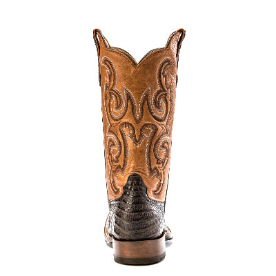 Rios of Mercedes R9018 Men's Chocolate Caiman Belly & Toast Remuda Cowboy Boots - Hybrid Sole