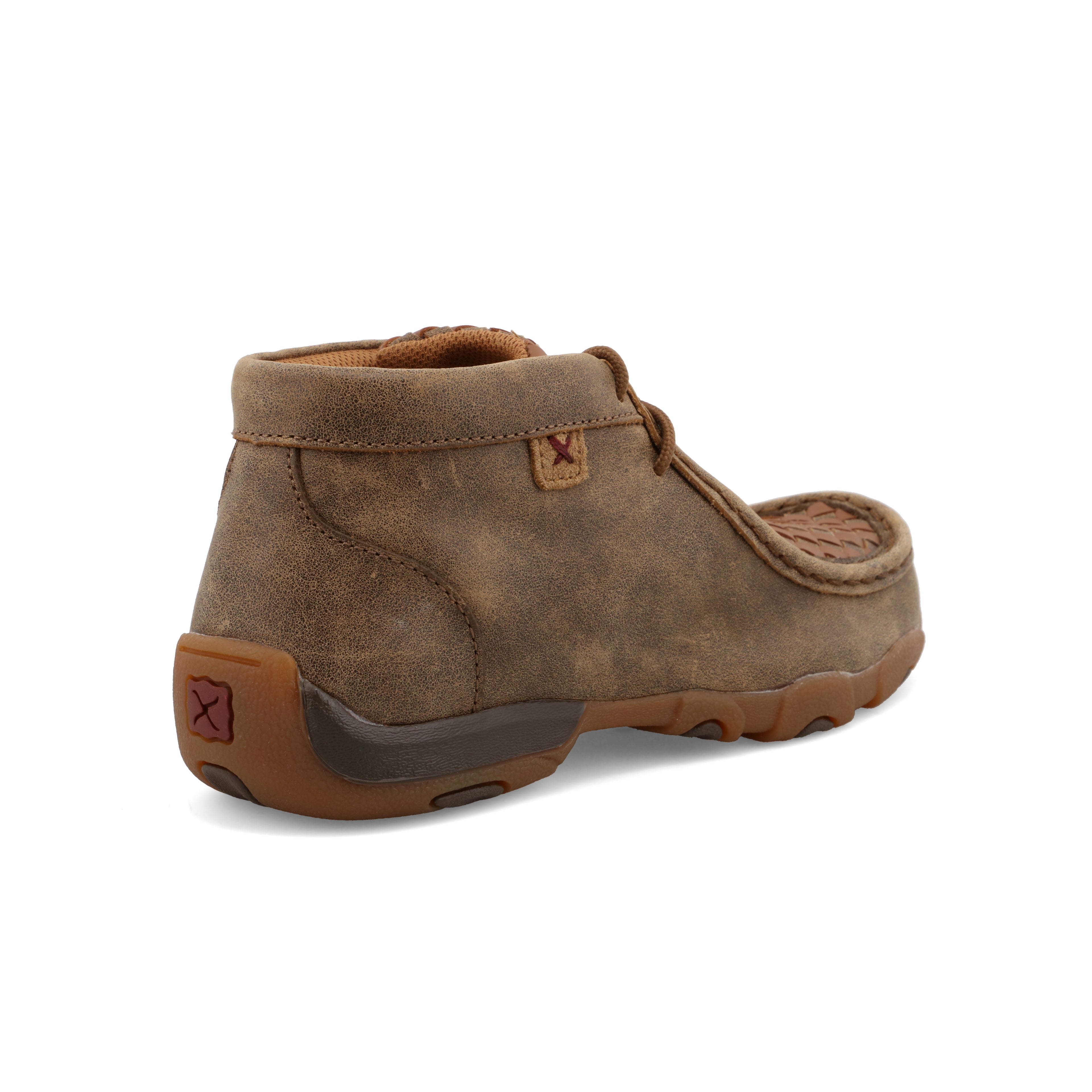 Twisted X YDM0030 Kids Basket Weave Chukka Driving Moc - Bomber & Tan, Full-Grain Leather, Moc Toe