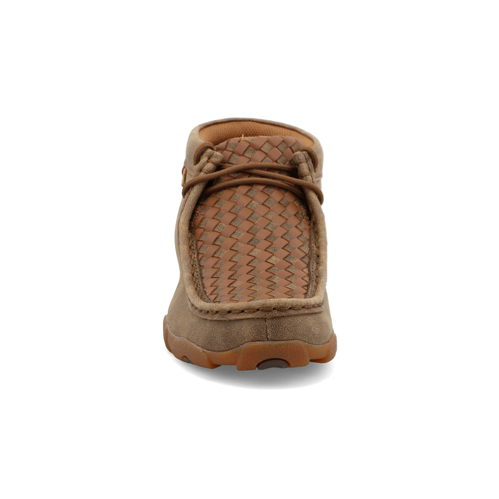 Twisted X YDM0030 Kids Basket Weave Chukka Driving Moc - Bomber & Tan, Full-Grain Leather, Moc Toe