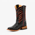 ANDERSON BEAN ABK3005Y YOUTH BLACK CAIMAN CROCODILE BELLY COWBOY BOOT