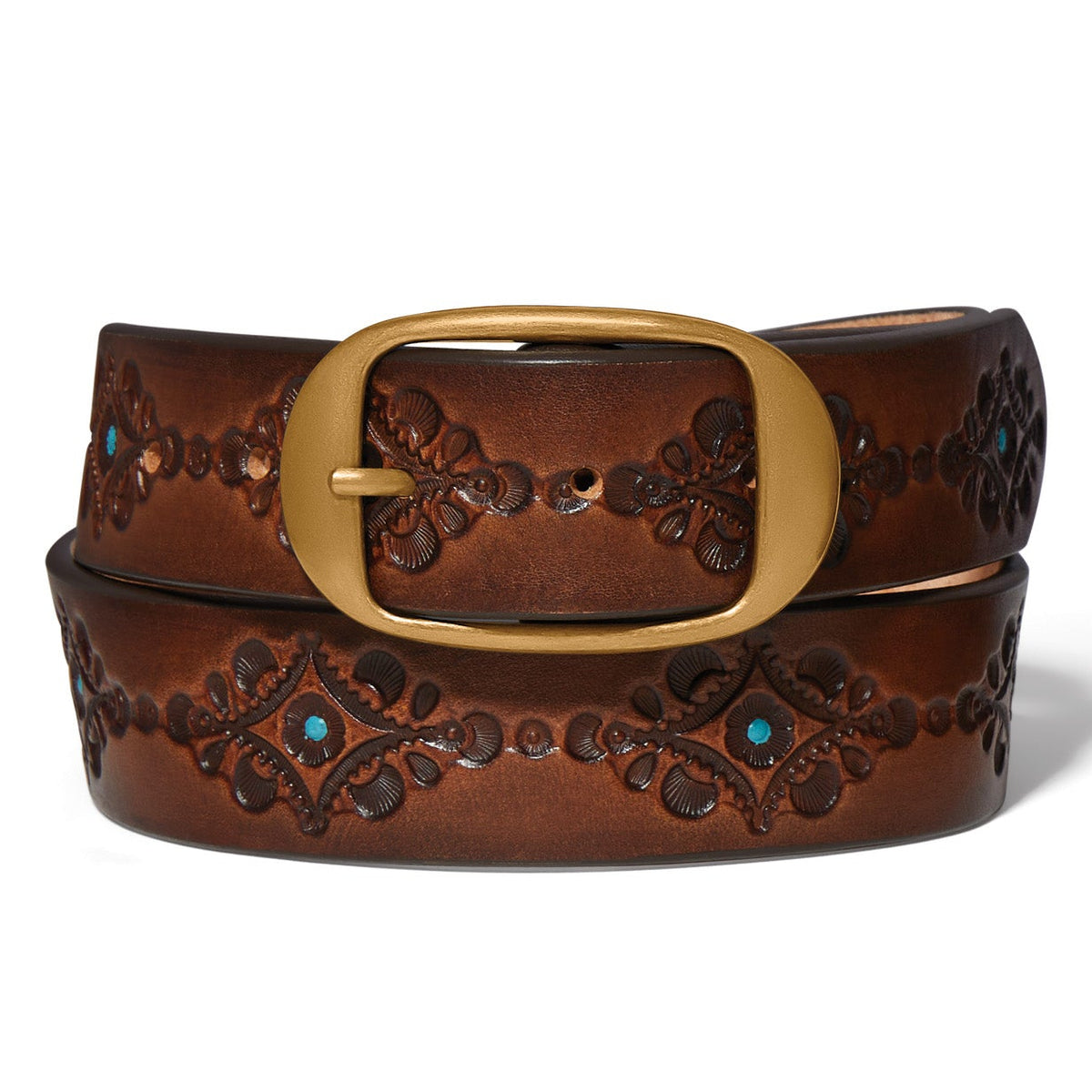 BRIGHTON B60585 LADIES BLUE NESSA LEATHER BELT