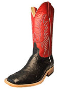 ANDERSON BEAN 362298 MEN'S BLACK FULL QUILL OSTRICH COWBOY BOOT
