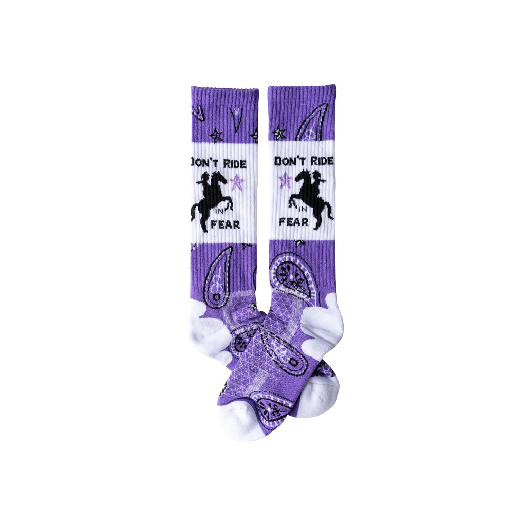 LUCKY CHUCK LAVENDER DON'T RIDE IN FEAR 12210 SOCKS