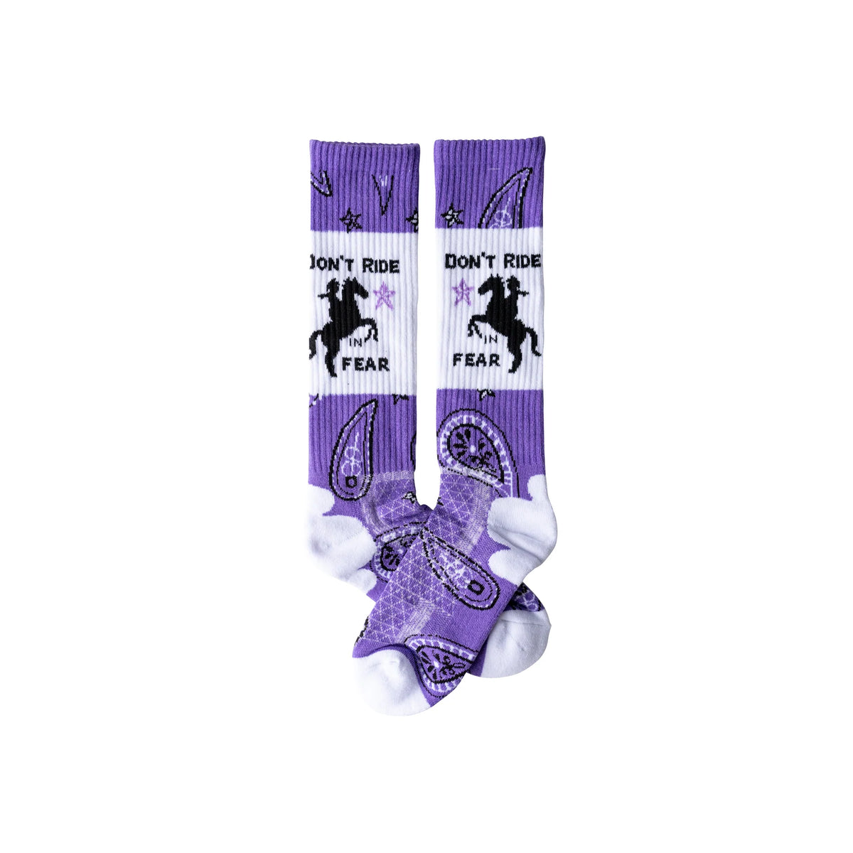 LUCKY CHUCK LAVENDER DON'T RIDE IN FEAR 12210 SOCKS
