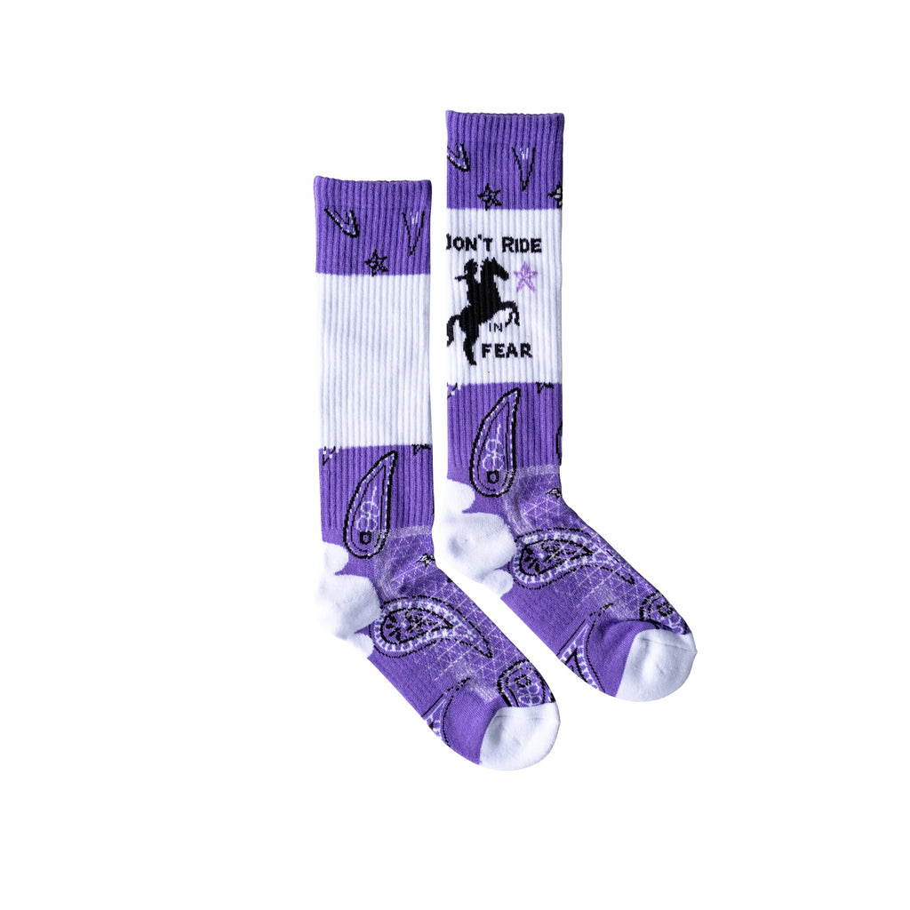 LUCKY CHUCK LAVENDER DON'T RIDE IN FEAR 12210 SOCKS