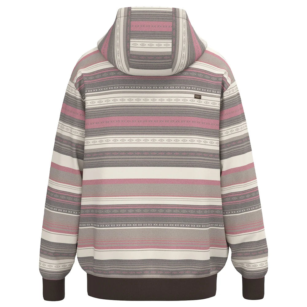 HOOEY HH2614CRPR MEN'S LEGENDARY CREAM/BROWN WITH RED STRIPES PULLOVER HOODY