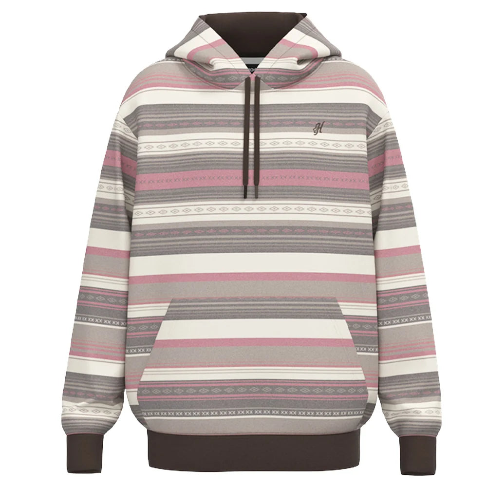 HOOEY HH2614CRPR MEN'S LEGENDARY CREAM/BROWN WITH RED STRIPES PULLOVER HOODY