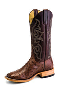 Top Hand HP8001 Men's Kango Tobacco Full Quill Ostrich Cowboy Boots  Chocolate Pull Up, DB Toe