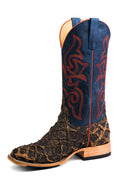 Top Hand HP8006 Men's Toasted Brown Big Bass Cowboy Boots  Blue Mad Dog Top, Square Toe, Hybrid