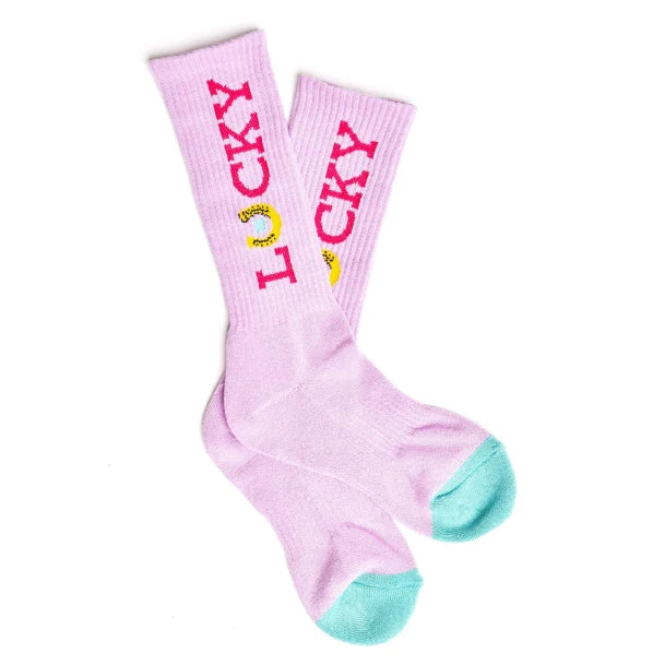LUCKY CHUCK LUCKY LAVENDER LIGHT PINK 12116 SOCKS