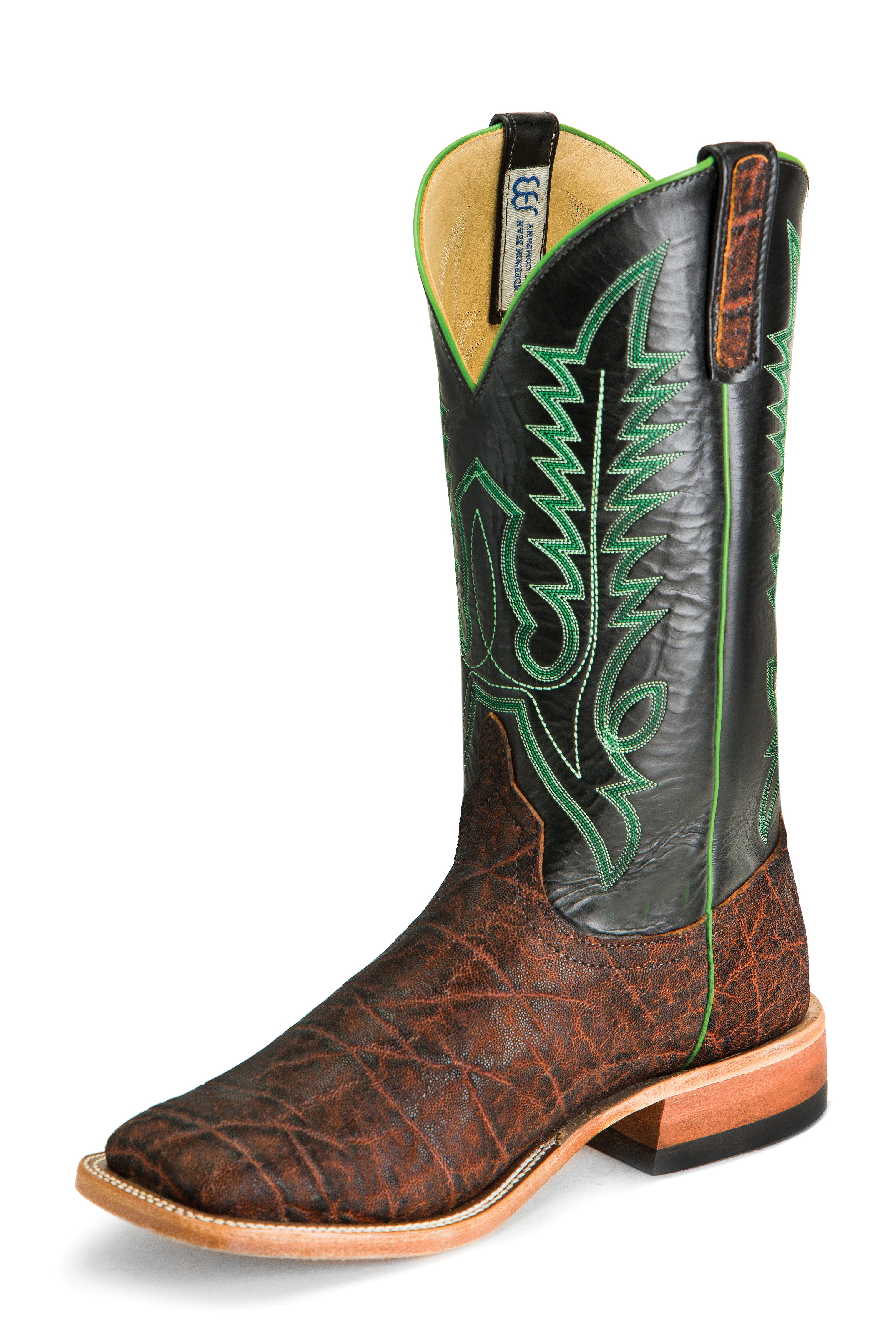 Anderson Bean S3013 Men's Western Boots, Bark Vintage Elephant, DB Toe, Rubber Sole, Handmade TX
