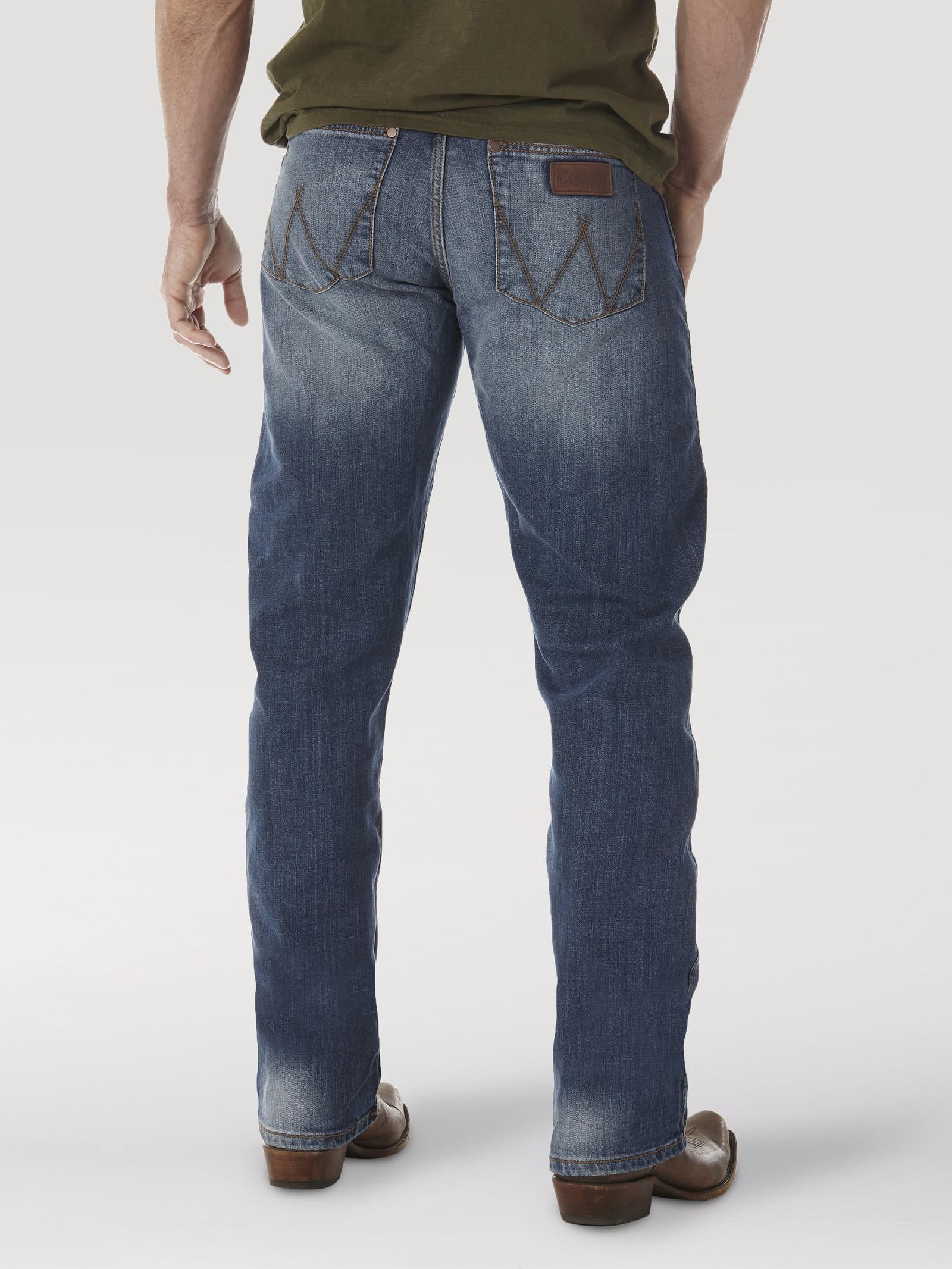 Wrangler WLT88CW Men's Retro Slim Fit Straight Leg Jeans - Cottonwood, Low Rise, Cotton Denim