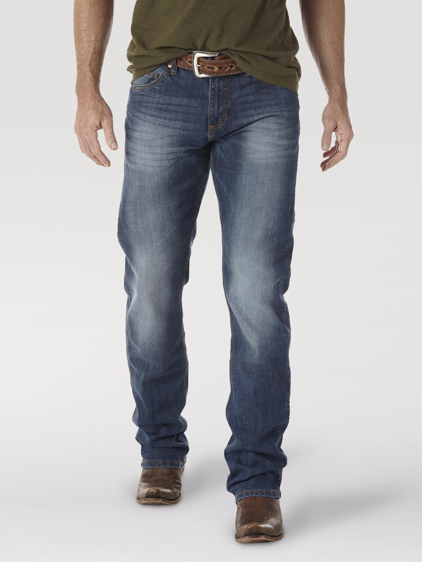 Wrangler WLT88CW Men's Retro Slim Fit Straight Leg Jeans - Cottonwood, Low Rise, Cotton Denim