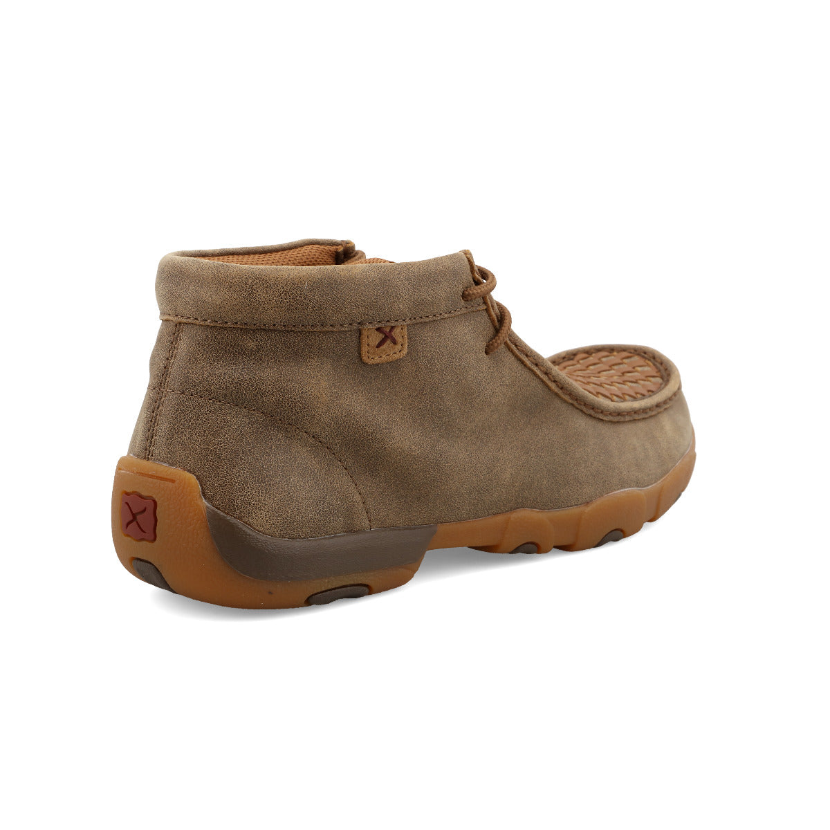 Twisted X MDM0033 Men's Basket Weave Chukka Driving Moc - Bomber & Tan, Full-Grain Leather, Moc Toe