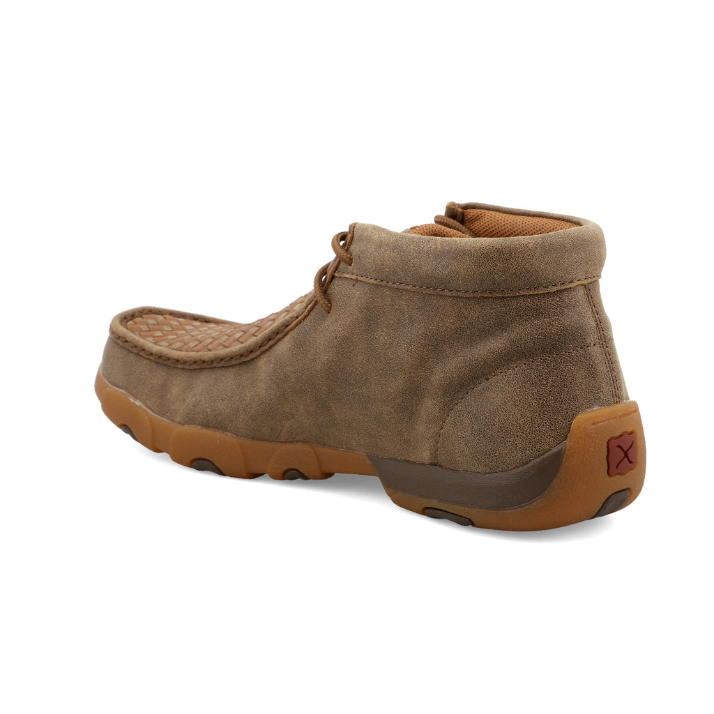 Twisted X MDM0033 Men's Basket Weave Chukka Driving Moc - Bomber & Tan, Full-Grain Leather, Moc Toe