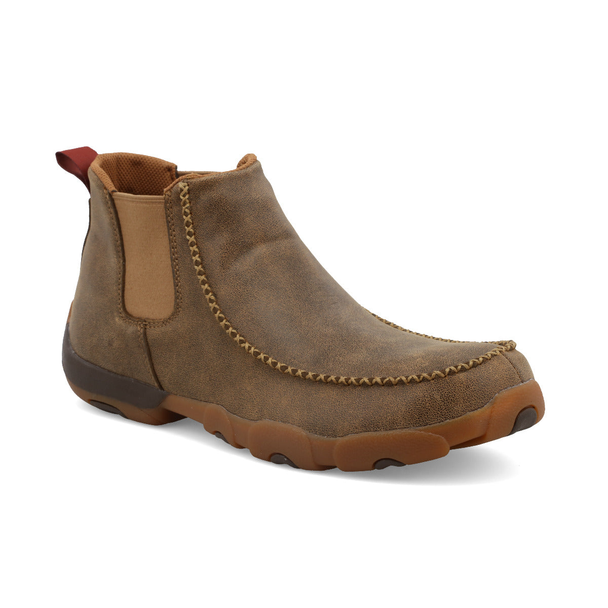 Twisted X MDMG002 Men's Chelsea Driving Moc  Bomber, Pull-On Style, Full-Grain Leather