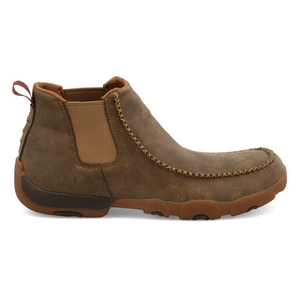 Twisted X MDMG002 Men's Chelsea Driving Moc  Bomber, Pull-On Style, Full-Grain Leather