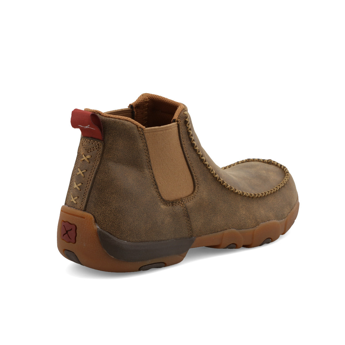 Twisted X MDMG002 Men's Chelsea Driving Moc  Bomber, Pull-On Style, Full-Grain Leather