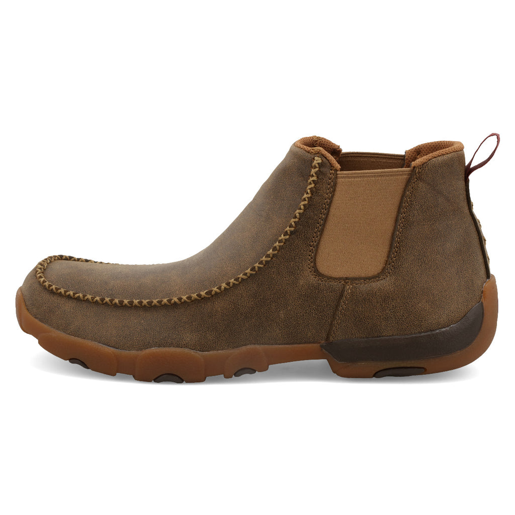 Twisted X MDMG002 Men's Chelsea Driving Moc  Bomber, Pull-On Style, Full-Grain Leather