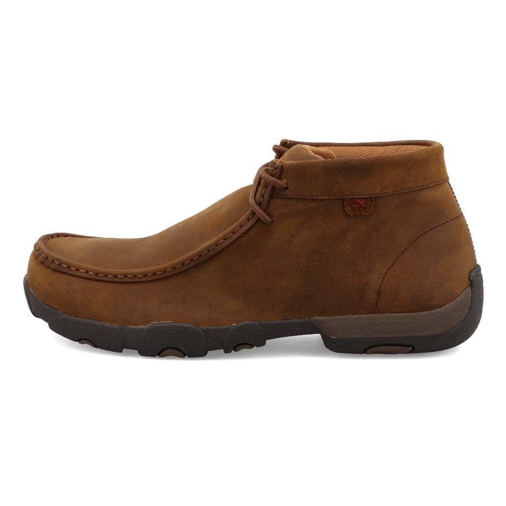 Twisted X MDMST01 Men's Steel Toe Work Chukka Driving Moc  Distressed Saddle, Oil & Slip Resistant