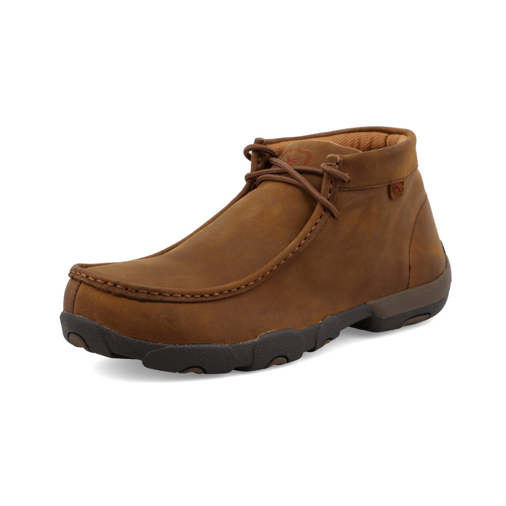 Twisted X MDMST01 Men's Steel Toe Work Chukka Driving Moc  Distressed Saddle, Oil & Slip Resistant