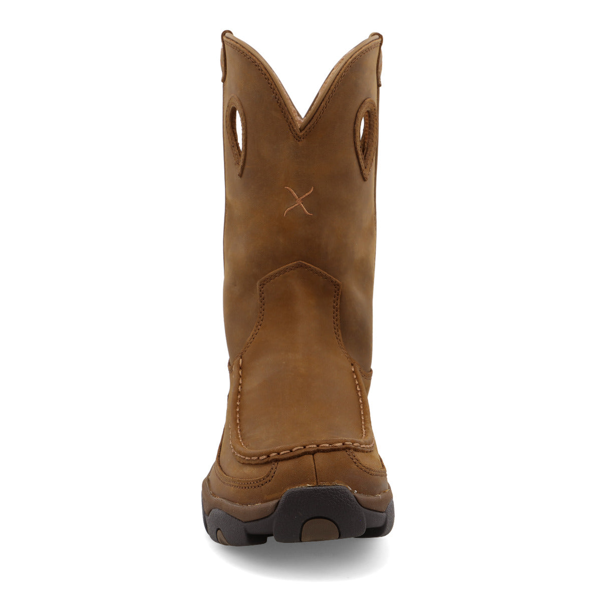 Twisted X MHKB002 Men's Distressed Saddle Pull on Hiker Boots, Full-grain leather shaft, Moc Toe